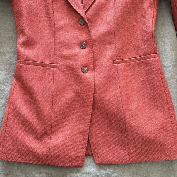 Lafayette 148 New York Wool & Silk Blend Jacqueline Blazer In Rust Brown US 6 - Picture 8 of 13